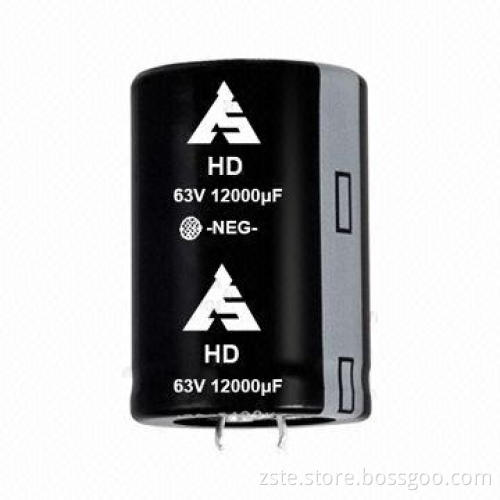 Snap-in Aluminum Electrolytic Capacitor with Large Capacitance, 63V, 12000uf, 2000h